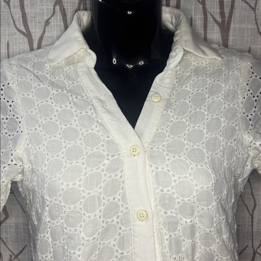 Valija White Lace Dress - 100% Cotton, Size Small - Picture 3 of 5